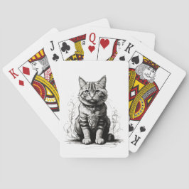 Baraja De Cartas Boceto de gato lindo a lápiz