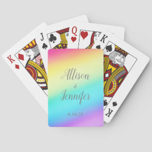 Baraja De Cartas Boda arcoiris bonito personalizado
