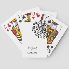 Baraja De Cartas Boda brillante blanco y negro caprichoso