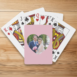 Baraja De Cartas Boda con forma de corazón foto rosa