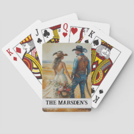Baraja De Cartas Boda Country Western Acuarela
