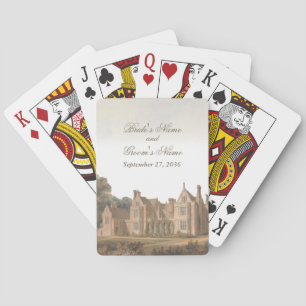 Baraja De Cartas Boda de Château Villa Manor Inglés Vintage