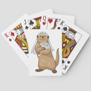 Baraja De Cartas Boda de flores de novia Otter