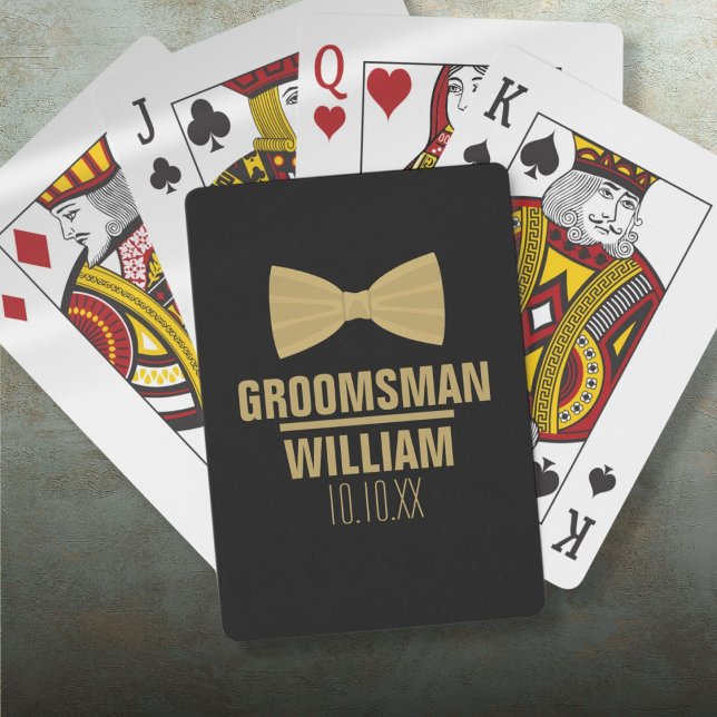 Baraja De Cartas Boda de Padrino de Boda Personalizada (Custom Best Man Groomsman Wedding Poker Cards)