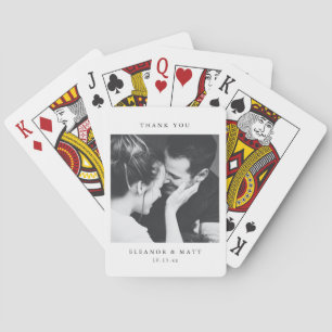 Baraja De Cartas Boda de pareja foto personalizada minimalista negr