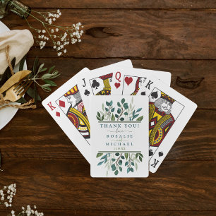 Baraja De Cartas Boda de vegetación botánica