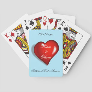 Baraja De Cartas Boda del corazón rojo