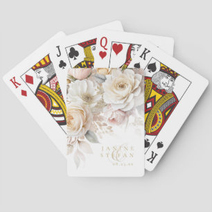 Baraja De Cartas Boda del drama floral Gracias ID1022 blanco