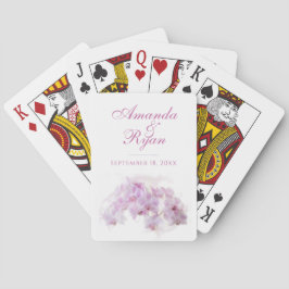 Baraja De Cartas Boda floral de color naranja rosa