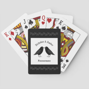 Baraja De Cartas Boda gótico Kissing Ravens Personalizado