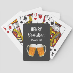 Baraja De Cartas Boda Mejor Alegre De Cerveza Favor Del Hombre