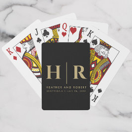 Baraja De Cartas Boda Monograma Novia Personalizado moderna y Groom
