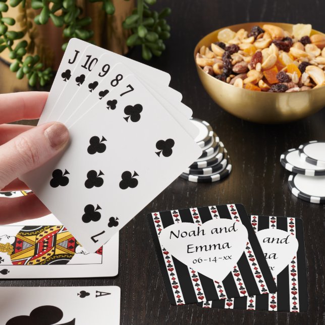 Baraja De Cartas Boda negro y rojo de Las Vegas (In Situ)