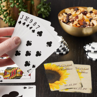 Baraja De Cartas Boda personalizado de girasol jugando regalos de c