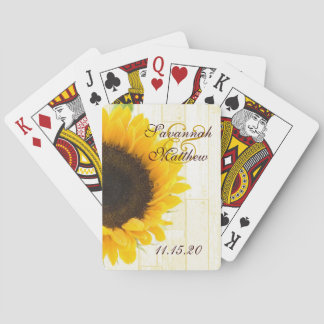 Baraja De Cartas Boda personalizado de girasol jugando regalos de c