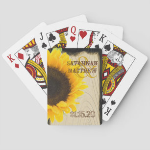 Baraja De Cartas Boda personalizado de girasol jugando regalos de c
