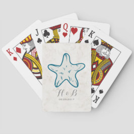 Baraja De Cartas Boda Real Rustic Starfish
