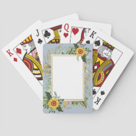 Baraja De Cartas Boda rústica BOHO Girasoles Verdes