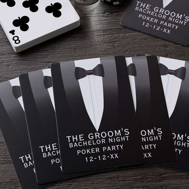 Baraja De Cartas Boda Tuxedo Bachelor Party Groomsmen Favor (Subido por el creador)