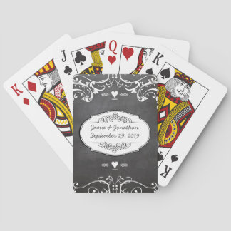 Baraja De Cartas Bodas de tipografía de tablero de papel rosa perso