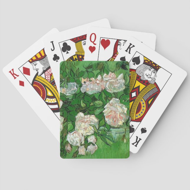 Baraja De Cartas Bodegón: Rosas rosadas de Vincent van Gogh (Reverso)