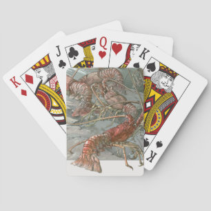 Baraja De Cartas Bogavantes en el océano, vintage Art Nouveau