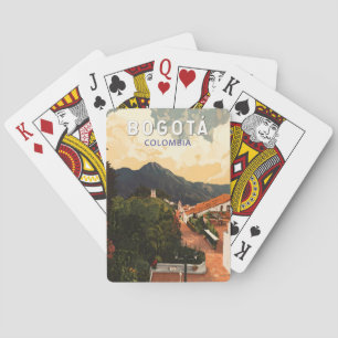 Baraja De Cartas Bogota Colombia Ilustracion Viaje Arte Vintage
