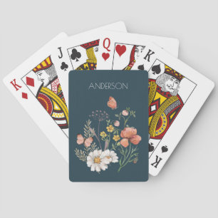 Baraja De Cartas Boho de flores silvestres botánicas