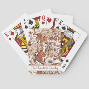 Baraja De Cartas Boho Vintage Autumn Terracotta Floral Bouquet