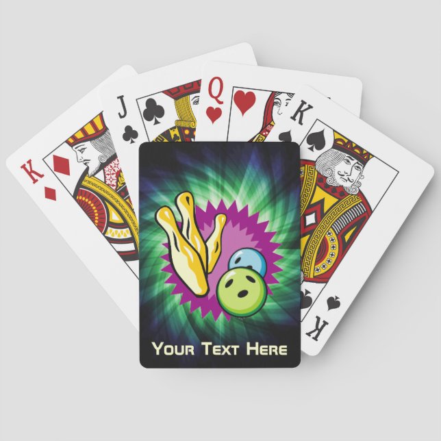 Baraja De Cartas Bola de bolos verde; Pernos (Reverso)