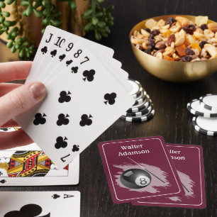 Baraja De Cartas Bola de deporte de billar y taco Personalizar con