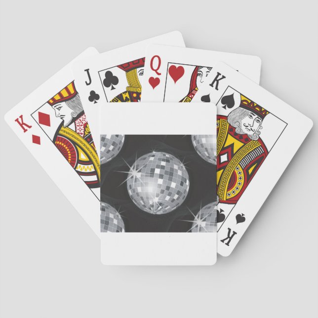 Baraja De Cartas bola de disco plateado (Reverso)
