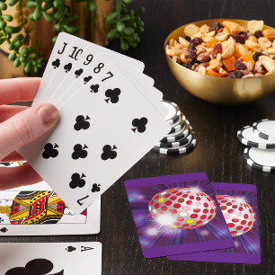 Baraja De Cartas Bola de Disco Retro 70 Rojo Vibrante
