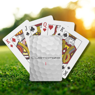 Baraja De Cartas Bola de golf con texto y número personalizados