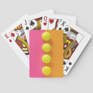 Baraja De Cartas Bolas de tenis de monograma personalizado
