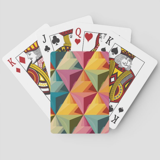 Baraja De Cartas Bold Geometric Triangle Pattern  (Reverso)