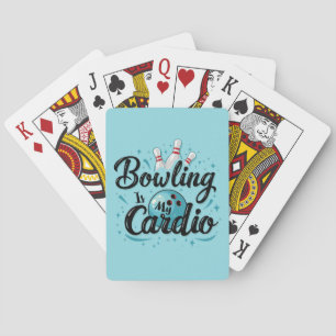 Baraja De Cartas Bolera Retro Neon "El Bowling Es Mi Cardio" Divert