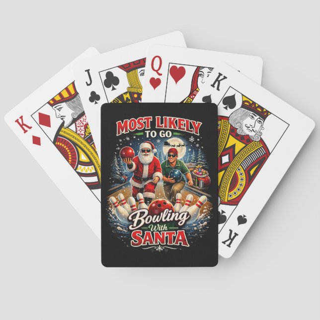 Baraja De Cartas Boliche con Santa (Reverso)