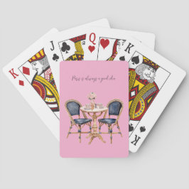Baraja De Cartas Bolitas de mesa París rosa azul