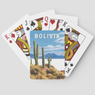 Baraja De Cartas Bolivia Ilustracion Viaje de arte Vintage
