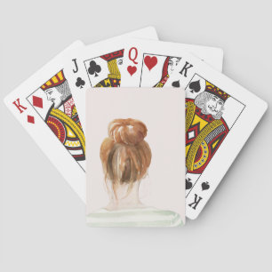 Baraja De Cartas Bollo rojo del nudo del top del pelo