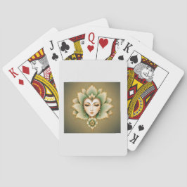 Baraja De Cartas Bolso tote Dama Persa Esmeralda | Abanico floral e