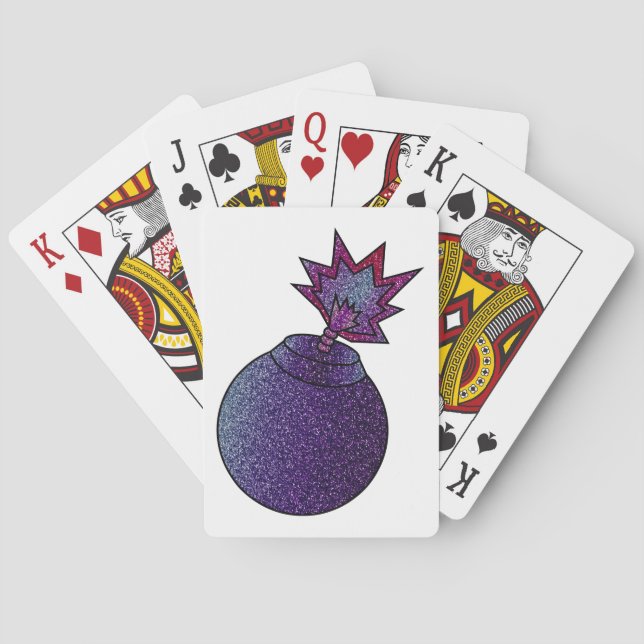 Baraja De Cartas Bomba de galaxia purpurina (Reverso)