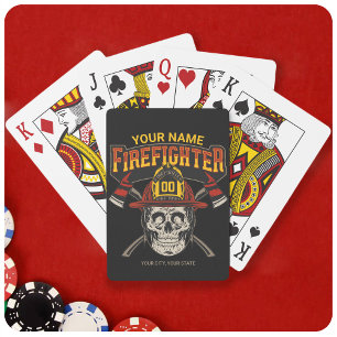 Baraja De Cartas Bombero de casco falso artificial personalizado