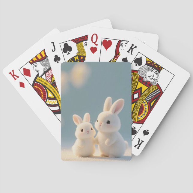 Baraja De Cartas Bonding Bunny en la nieve (Reverso)