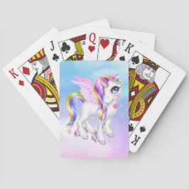 Baraja De Cartas Bonita unicornio con barro arco iris y cola