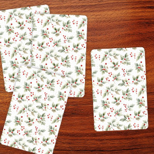 Baraja De Cartas Bonito acuarela Holly y Berries