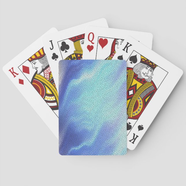Baraja De Cartas Bonito Aqua Blue Purple Pastel Mosaic (Reverso)