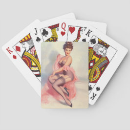 Baraja De Cartas Bonito en el Pin rosado encima del arte