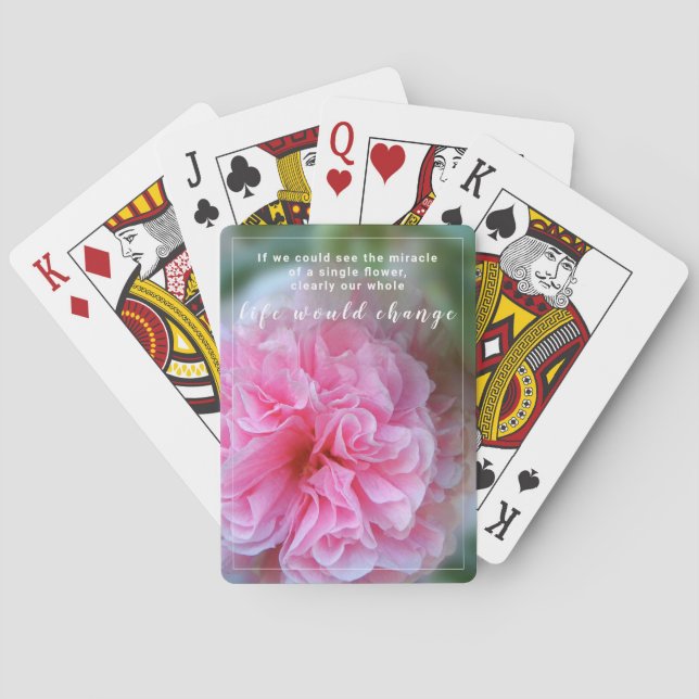 Baraja De Cartas Bonito Hollyhock Cita Flor Rosa (Reverso)